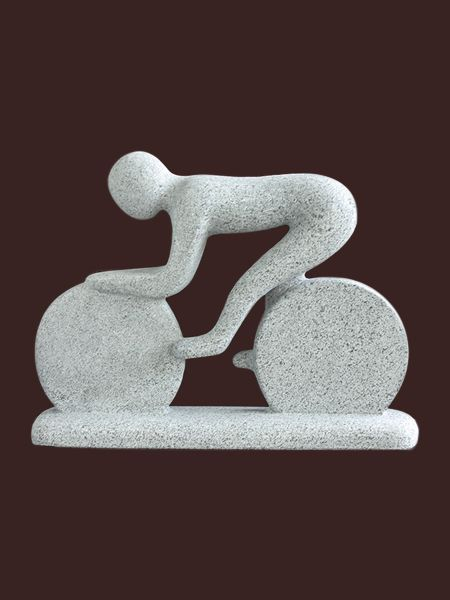 Cycling Man Sport Abstract stone statue