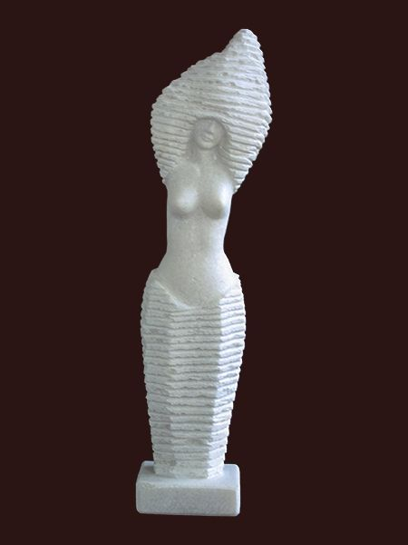 Nude woman abstract stone statue