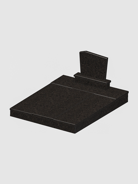 Black granite double tombstone