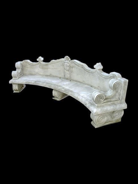Antique Curved Stone Bench