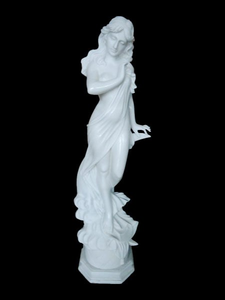 Garden Shy Nude Girl Stone Statue DSF-V15