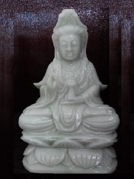 Small Sitting Guan Yin Buddha Marble Statue