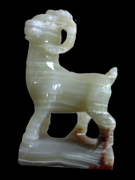 Eastern Zodiac Goat Onyx Statue