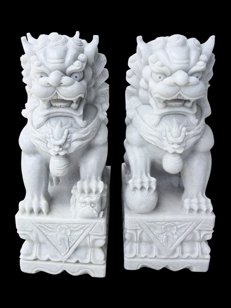 Foo - Dog White Marble Statue DSF-T145