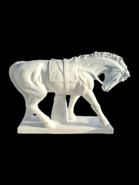Horse On Stand White Marble Statue DSF-T87