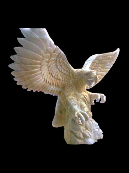 Eagle Yellow Marble Statue