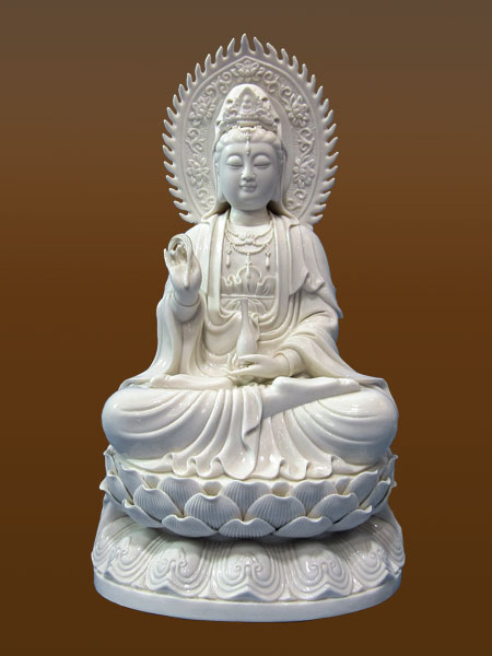 Sitting Kuan Yin Buddha stone statue DSF-P129