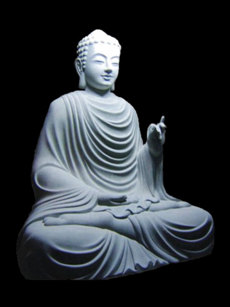 Meditating Shakyamuni Buddha White Marble Statue DSF-P91