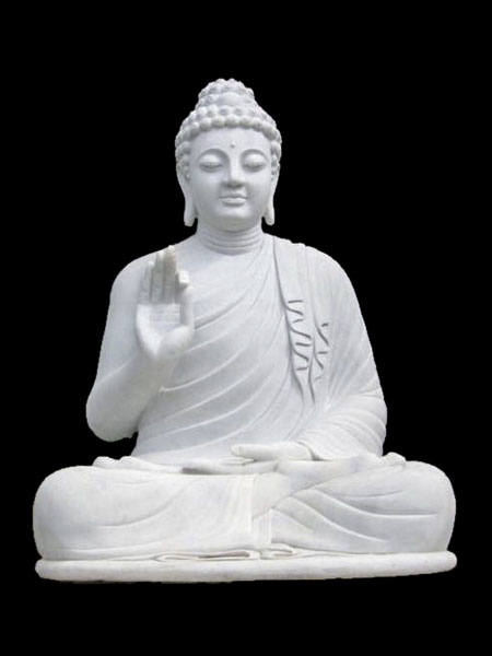 Stone Carved Meditating Shakyamuni Buddha Marble Statue DSF-P137