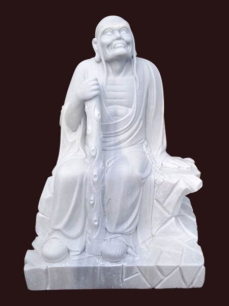 Long-eyebrow Lohan Asita Buddhist marble statue DSF-P123