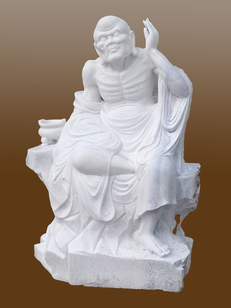 Scratched Ear Lohan Nagasena Buddhist marble statue DSF-P130