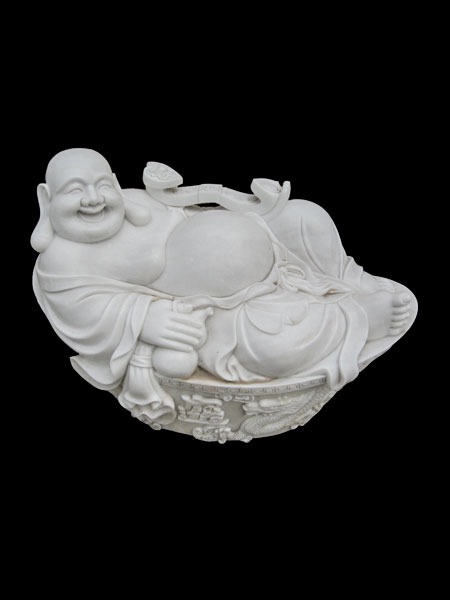 Buddha of Wealth lying on gold bar marble statue DSF-P45