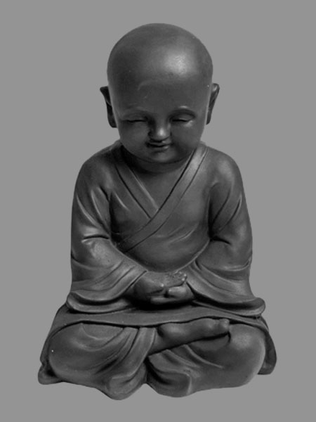 Meditating Little Buddhist Novice Stone Statue DSF-P67