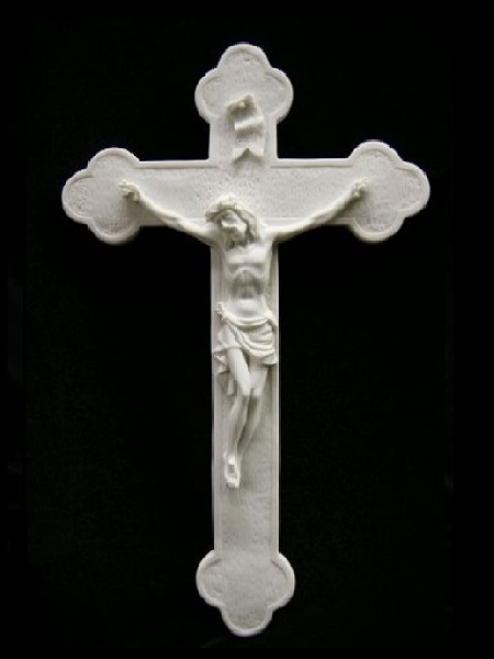 Hand Carved Standing Crucifix Stone Statue DSF-C57