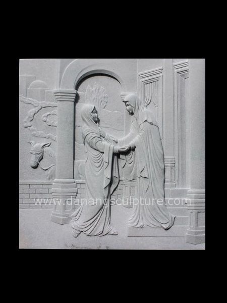 Visitation Joyful Mysteries Rosary Stone Relief DSF-C112