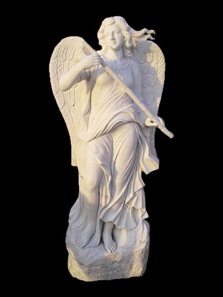 Garden Girl Angel With Flute Stone Statue DSF-TT57