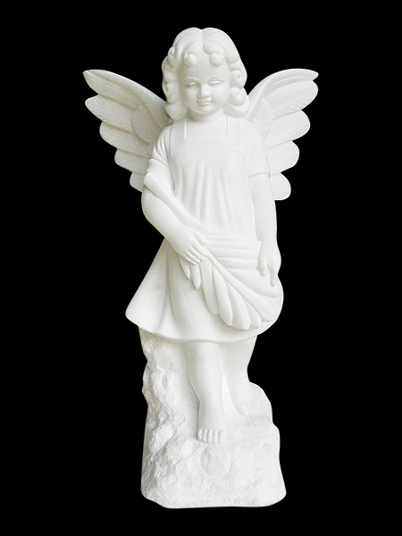 Little Girl Angel With Leave Stone Statue DSF-TT45