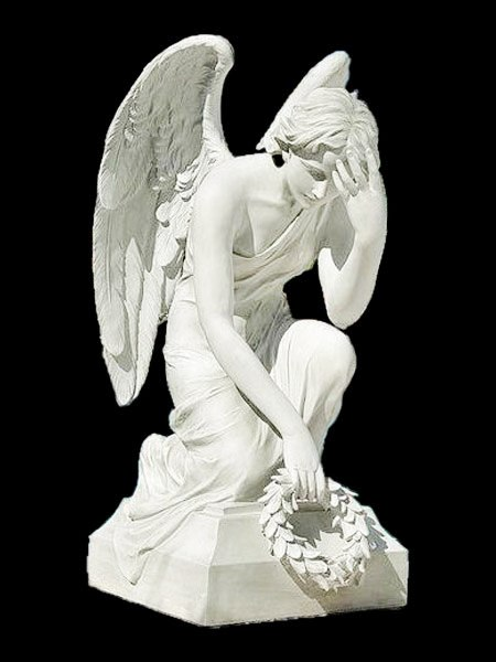 Sad Kneeling Angel Garden Stone Statue DSF-TT53