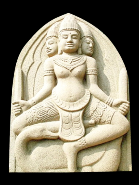 Brahma Cham Hindu God Stone Relief DSF-CP13
