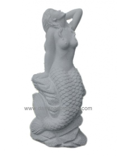 Hand Carved White Marble Garden Mermaid Statue DSF-V98