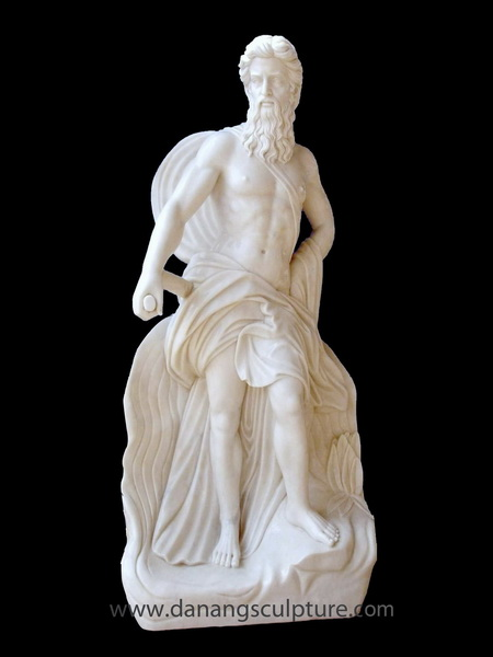 White marble Neptune Sea God stone statue DSF-CD09