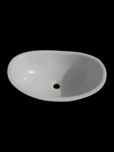 Curved oval marble sink