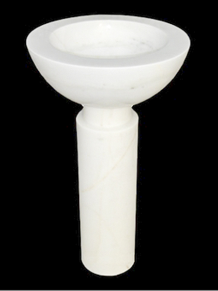 Free standing pedestal round marble sink