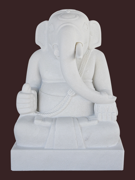 Sitting Ganesha Cham Hindu Marble Statue