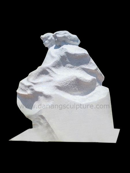 Sisters on Elephant Art Stone Statue