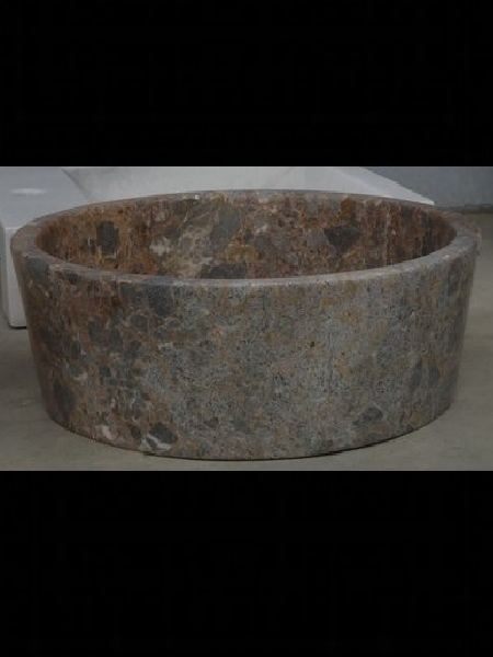 Grey marble round basin