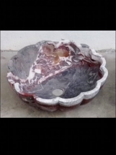 Flower round marble basin