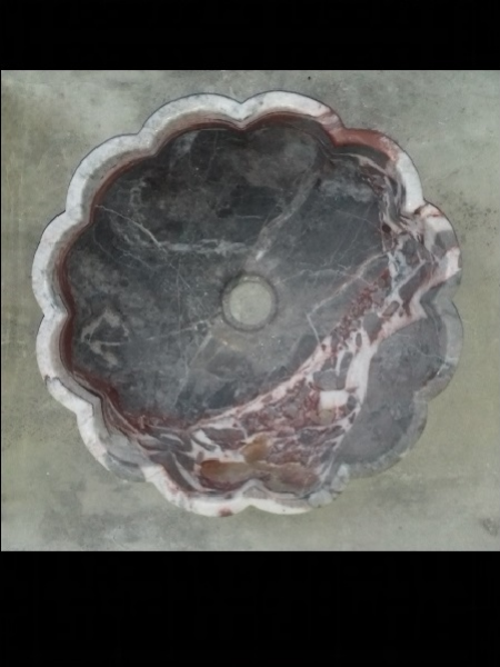 Flower shape round marble basin