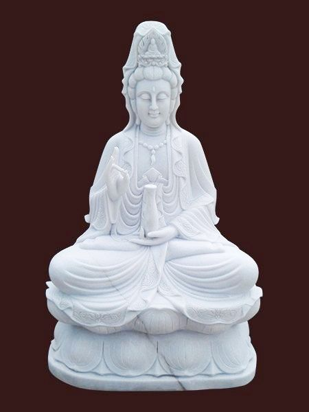 Sitting Kuan Yin Buddha stone statue DSF-P118