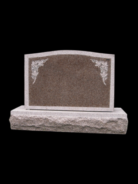 Red granite traditional headstone