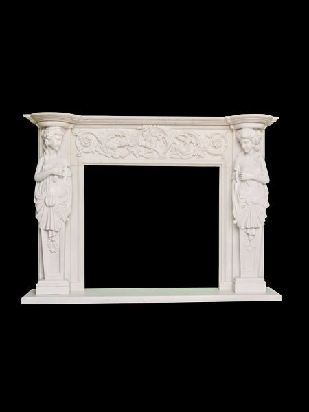 Classic Young Girl Stone Fireplace