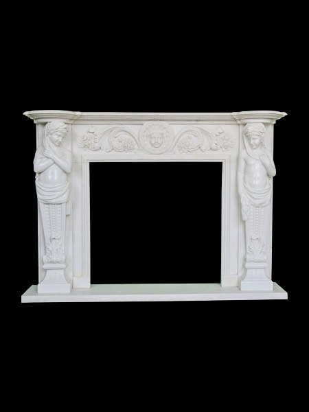 Classic Young Girl Marble Fireplace