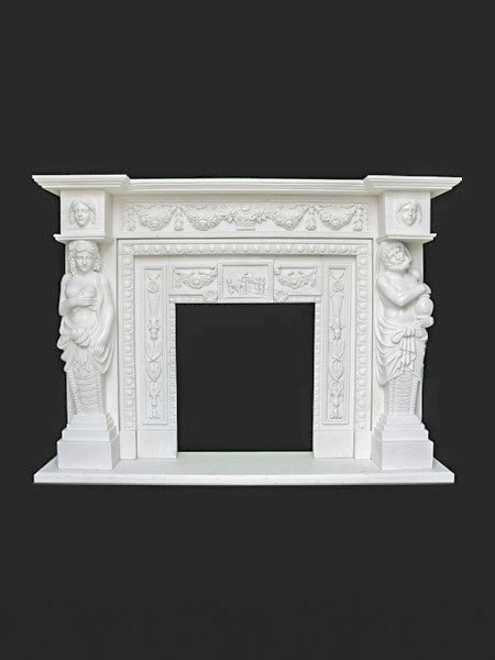 Classic Man and Woman Marble Fireplace