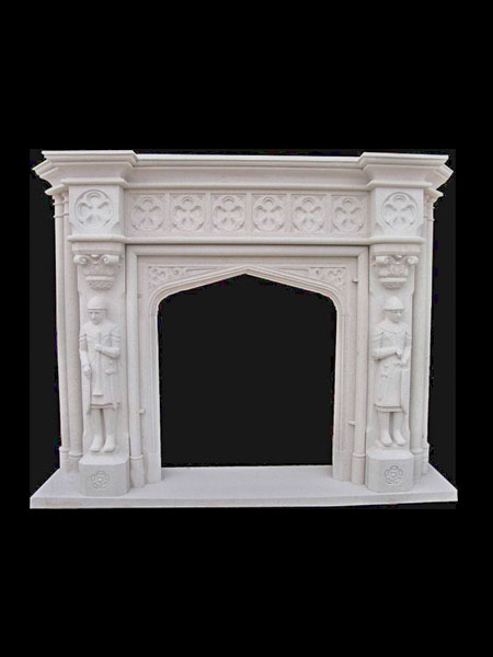 Classic Man and Woman Marble Fireplace