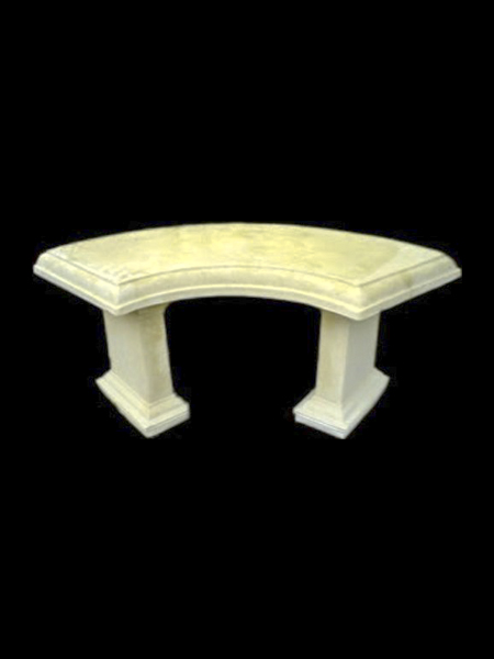 Curved yellow marble bench