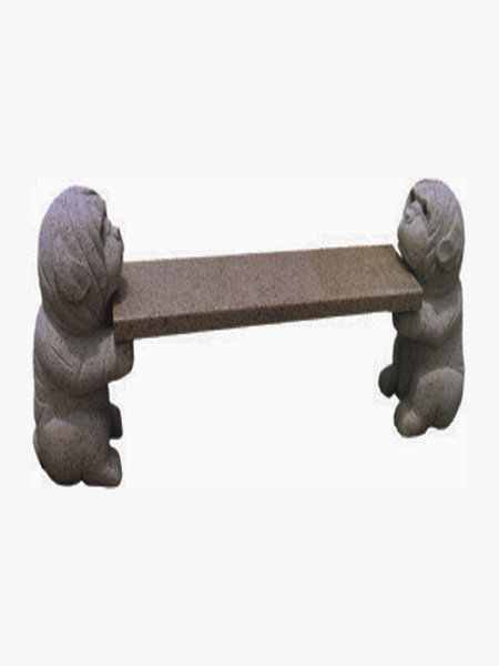 Dog stone bench