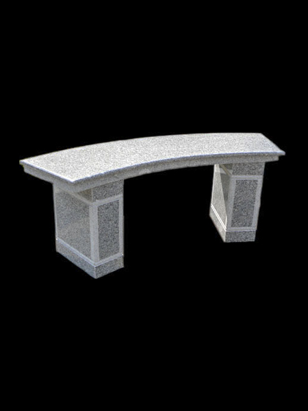 Curved white granite bench