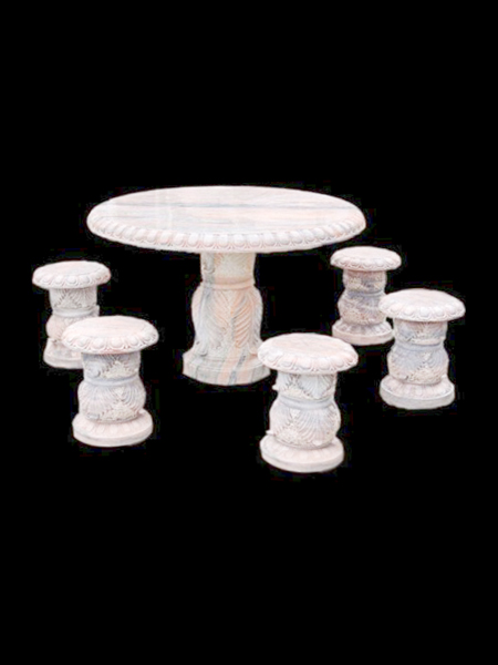 Garden Stone Round Table and Chairs