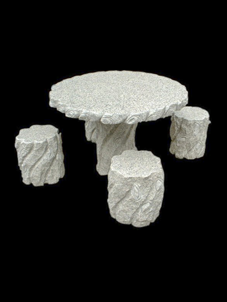 Garden Granite Round Table and Chairs