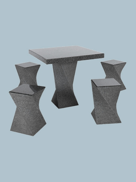 Square Granite Table and Chairs