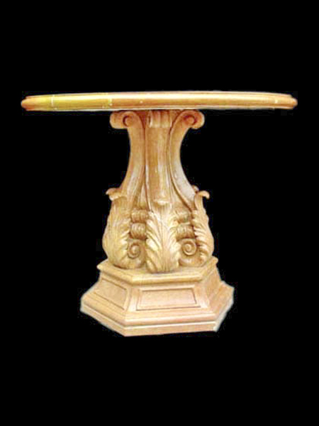 Oval Yellow Marble Table