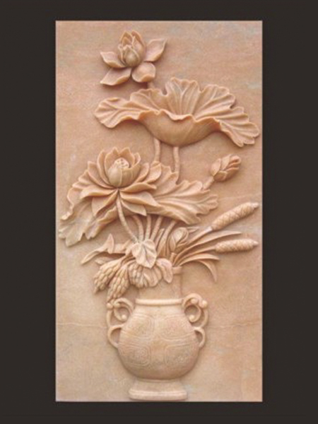 Rose Flower Stone Relief