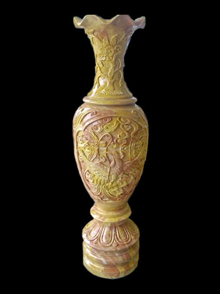 Decorated Yellow Marble Vase