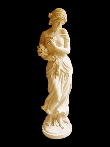 Country Girl With Roses Stone Statue DSF-V63
