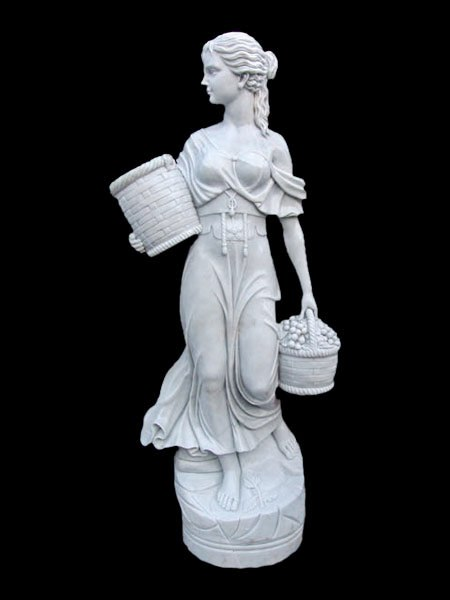Country Girl with Grape Basket Stone Statue DSF-V40