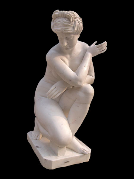 Nude Bathing Sitting Girl Stone Statue DSF-V72